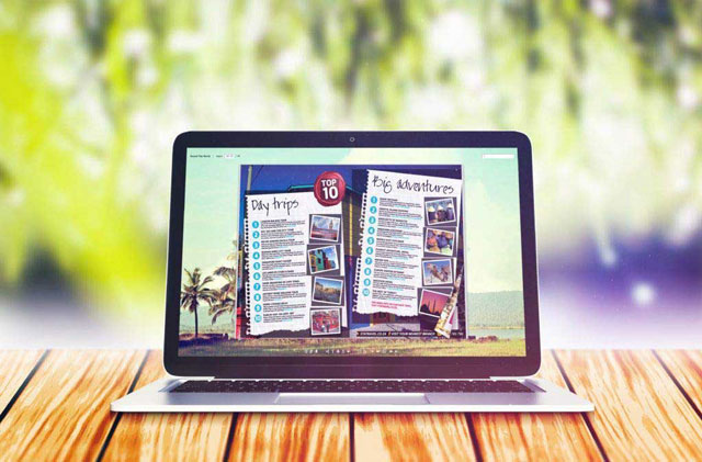 Criar revista online no Laptop com um efeito de flip